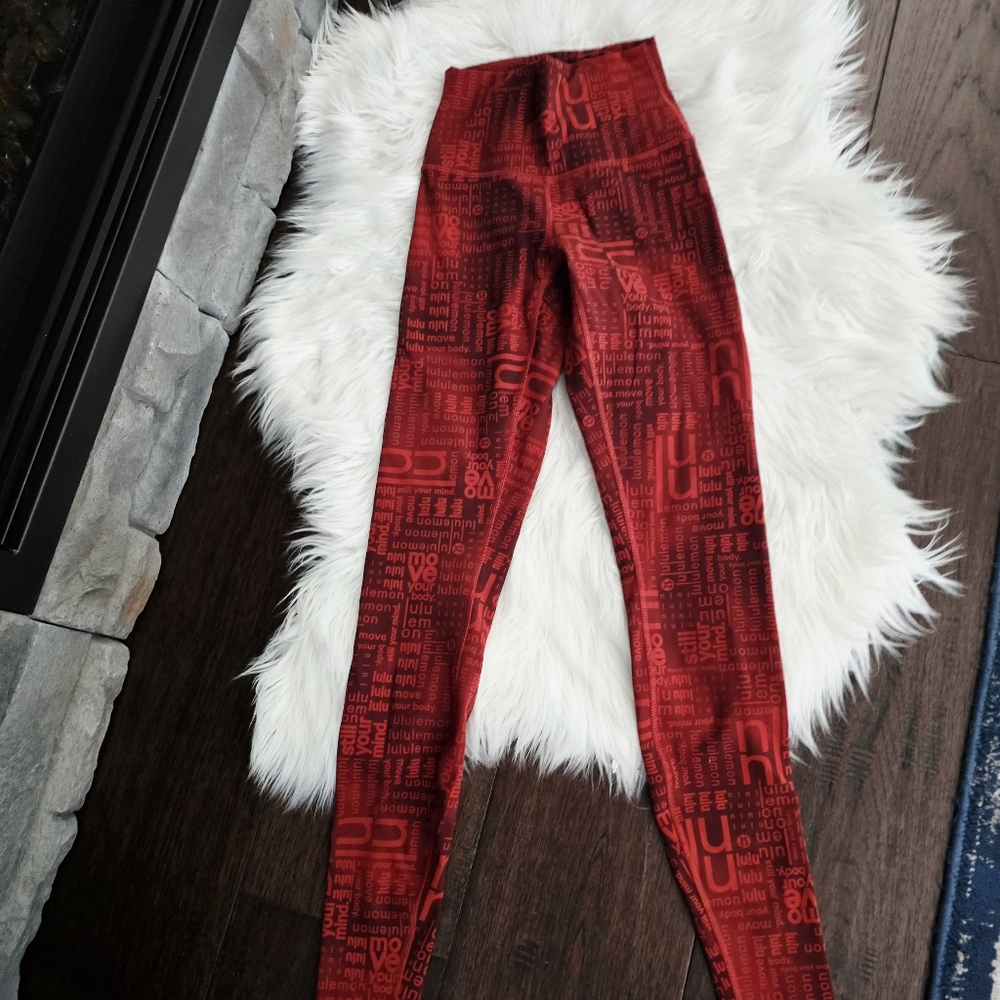 Red Lululemon Leggings